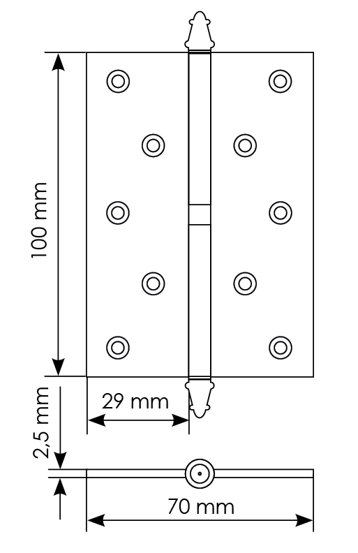 MSN 100X70X2.5 AB Античная бронза